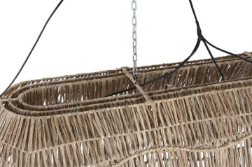 Lustră suspendată boho modernă bej din fibre naturale, 135×40×50 cm, „Sevilla" - Img 4