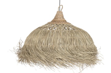 Lustră suspendată din fibre naturale cu franjuri, 75x45x95 cm, „Sorrento"