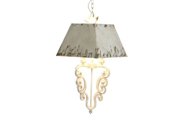 Lustră suspendată din metal, negru antichizat, 37,5×37×73,5 cm, „Viena"