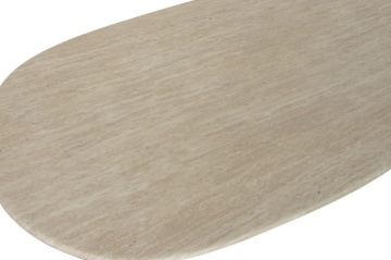 Masă de cafea natur cu blat din granit bej, 130×70×45 cm, "Roche" - Img 3