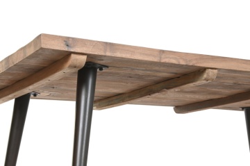 Masă de dining din lemn reciclat cu picioare din metal negru, 180×90×76 cm, „Loft" - Img 6