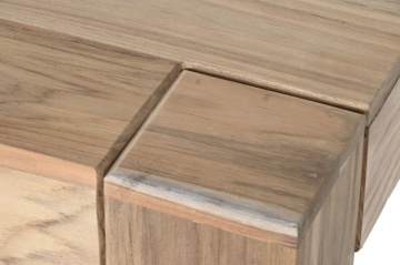 Masă de exterior din lemn de tec, finisaj natural, cu design durabil și rezistent la intemperii, „Elara” - Img 4