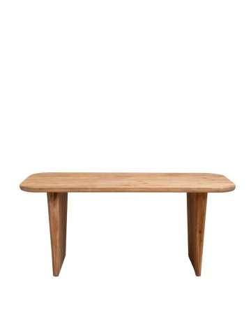 Masă dining din lemn masiv, maro, 8 locuri, cu picioare din panouri, 77 x 180 x 90 cm, „Utah”