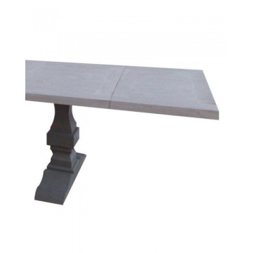 Masă dining extensibilă din lemn masiv, natur, 8 locuri, cu prelungitor și bază dublă în formă de balustru, 78 x 180 x 100 cm, „Jeanne” - Img 3