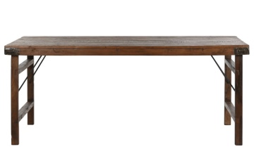 Masă dining pliabilă din lemn reciclat, 182x90x76 cm, finisaj rustic natur, „Mercado"