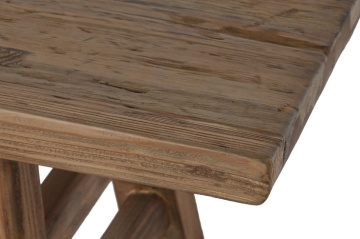 Măsuță de cafea din lemn masiv de ulm, finisaj natural, 167 x 41 x 42,5 cm, „Olmo" - Img 4