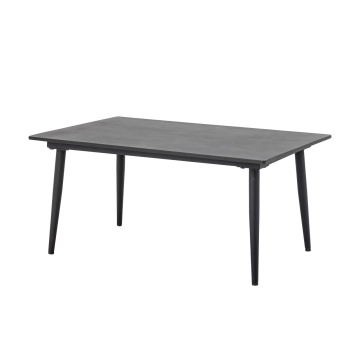 Măsuță de cafea dreptunghiulară din fibrociment și metal, negru, de exterior, cu picioare conice, 44 x 90 x 60 cm, „Pavone” - Img 2