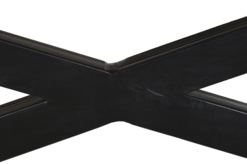 Măsuță de cafea pătrată din lemn și metal, natur și negru, cu 3 tăvi detașabile și bază în X, 55 x 120 x 120 cm, „Traywood” – Ethnic Collections - Img 7