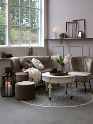 Măsuță de cafea shabby chic pe roți, crem antichizat, "Marie Antoinette" - Img 4
