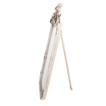 Oglinda alba, de masa, din metal, cu aspect vintage 27x5x45 cm - Img 2
