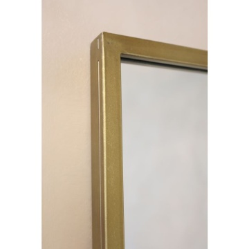Oglindă cu decor floare, finisaj alamă antichizată, 90×2×180 cm - Img 5