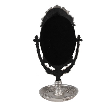 Oglinda de masa, argintie, cu aspect vintage, 17x13x30 cm, Silver - Img 3