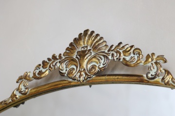 Oglindă de perete cu ramă decorativă, aspect vintage, H90/L80/W3.5 cm - Img 5