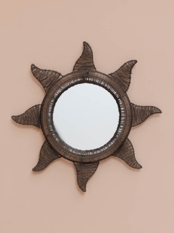 Oglinda de perete, din sarma impletita, forma de soare, Sun - Img 2