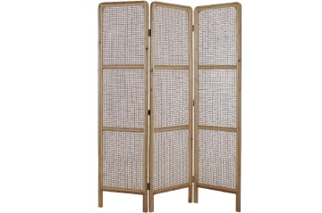 Paravan decorativ din ratan împletit, maro, finisaj natural, 180 x 135 x 2 cm, „Villandry”