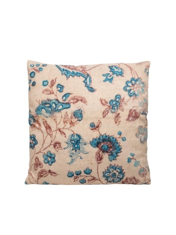 Perna decorativa, din stofa, cu imprimeu floral, Cornflower 45x45cm