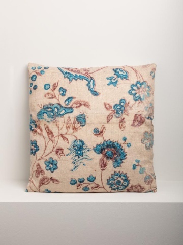 Perna decorativa, din stofa, cu imprimeu floral, Cornflower 45x45cm - Img 3