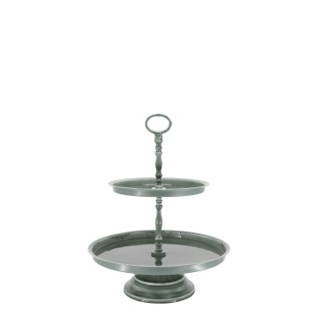 Platou servire, cu 2 tavi, din metal, D32.5cm, Etag