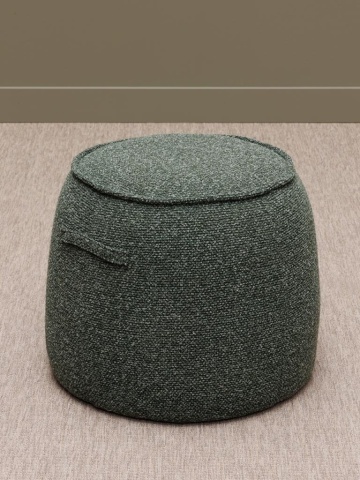 Puf rotund din stofă, verde, cu două mânere laterale, 50 x Ø 48 cm, „Mona” - Img 3