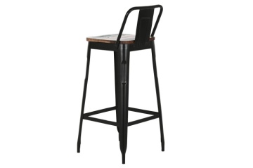 Scaun de bar din metal și lemn , "Barme" - Img 3