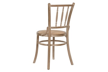 Scaun dining din lemn de cedru cu șezut împletit din rattan, 42×40×89 cm, „Lido" - Img 3