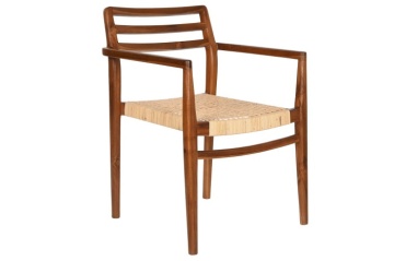 Scaun dining din lemn de tec si rattan, " Excentriq " - Img 7