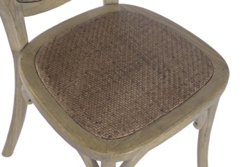 Scaun dining din lemn de ulm cu spătar și șezut împletit din rattan, 44×42×95 cm, „Medallion" - Img 4