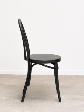 Scaun dining din metal, negru, cu spătar în buclă dublă și șezut rotund, 89 x 39 x 47 cm, „Medley” - Img 4