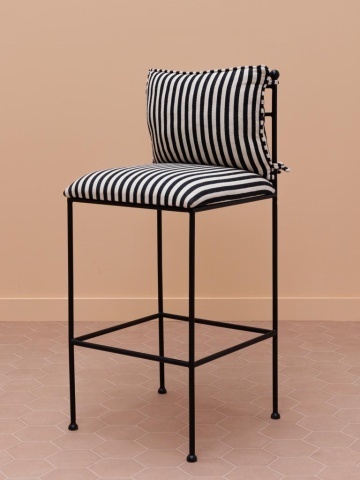 Scaun inalt din metal si bumbac , cu design abstract , "Palm Springs" - Img 4
