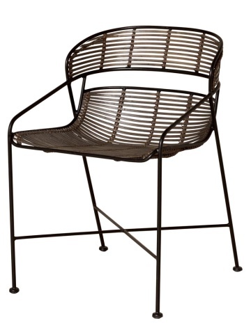 Scaun maro din metal si rattan, "Zeyra"