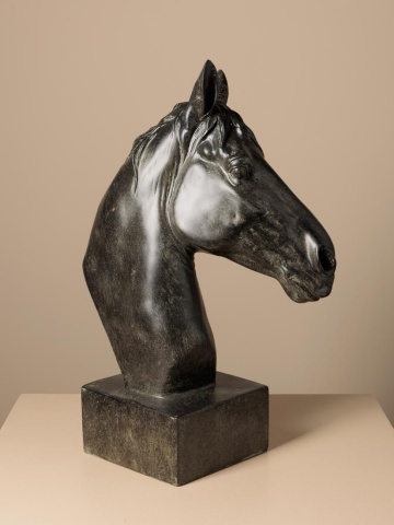 Sculptură cap de cal din rășină pe suport, H40 cm, " Horse " - Img 4
