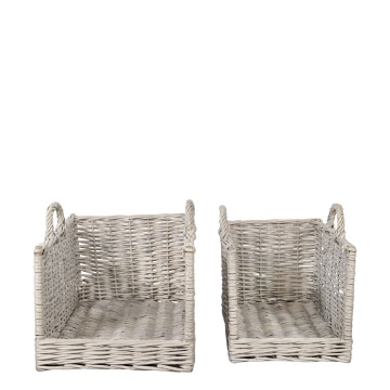 Set 2 coșuri din rachita cu mânere, "French Basket"