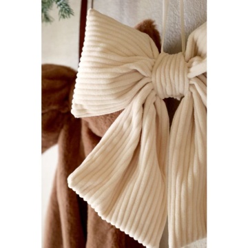 Set 2 fundițe decorative cu agățătoare din țesătură bej și maro, 36x28 cm, „Nœud" - Img 4