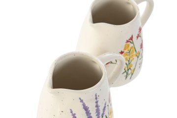 Set 2 letiere din porțelan cu motive florale, 330 ml, 12×9×10,6 cm, „Bloom" - Img 3