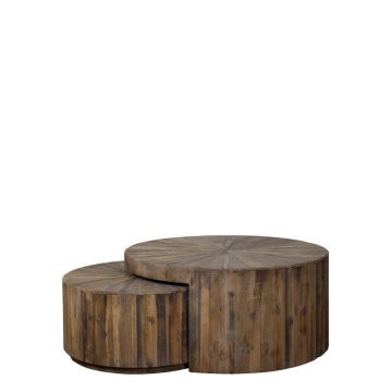 Set 2 masute de cafea din lemn masiv 38x81cm Drawers