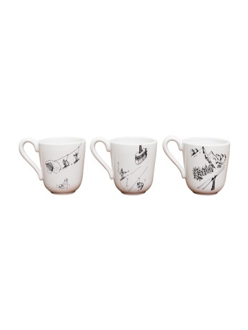 Set 3 cani din ceramica, Trip