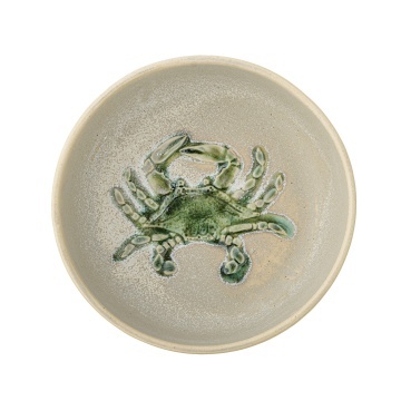 Set 4 boluri din ceramică cu crab verde în relief, D14,5×H5 cm, „Hadden" - Img 3