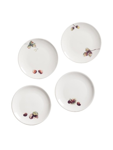 Set 4 farfurii desert fructe de toamna D20.5 cm - Img 1