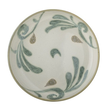 Set 4 farfurii din ceramică natur, pictate manual cu motive botanice, „Bethany", 20,5 x 4 cm - Img 2