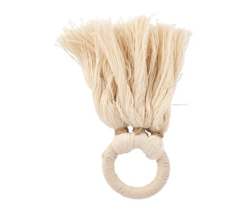 Set 4 inele decorative pentru servetele, din bumbac si lemn de mango, D3.5 cm, Fil de Coton - Img 3