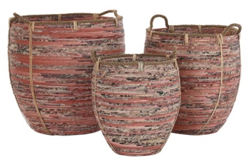 Set coșuri decorative din ratan, 52×52×58 cm, „Peach" - Img 4