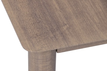 Set lounge exterior premium din aluminiu cu finisaj lemn, canapea, 2 fotolii și măsuță cu perne din olefină, „Cortina” - Img 12