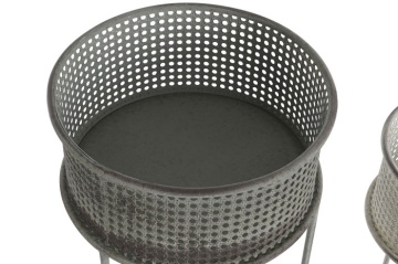 Set suporturi ghivece gri antichizat din metal, 33×33×70 cm și 26×26×52 cm, „Aged" - Img 2