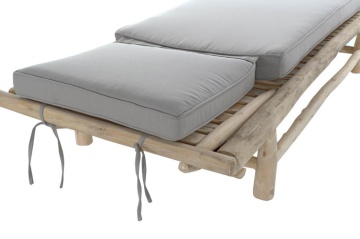 Sezlong de exterior din lemn de tec cu perna inclusa, " Natura Bed " - Img 8