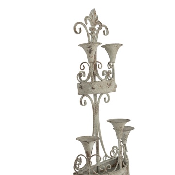 Sfesnic 10 lumanari, verde, din metal, aspect vintage, 44x21x144 cm - Img 2