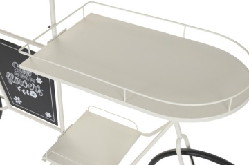 Stand decorativ alb, cu rafturi din metal , tip "Retro Bicycle" - Img 5