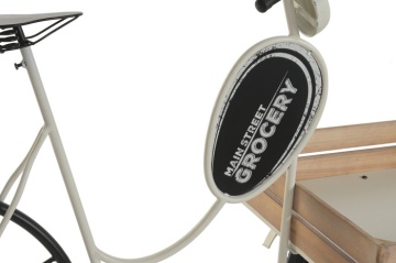 Stand decorativ din metal , cu 1 raft din lemn , "Retro Tricycle" - Img 5