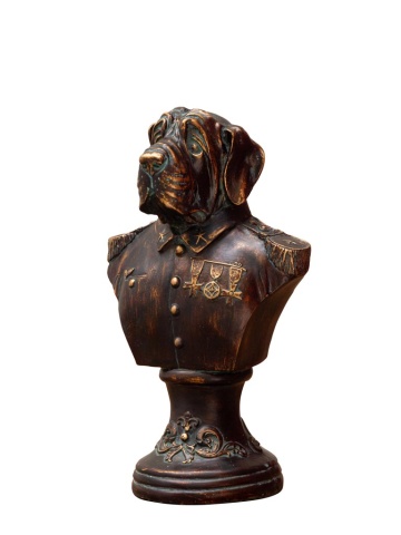 Statuie decorativa bust câine din rășină, H24,5 cm, "Dogporal"