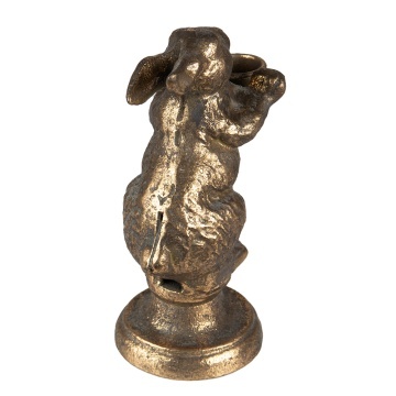 Suport de lumanare, auriu, din metal, in forma de iepure, 10x7x16 cm, Rabbit - Img 3