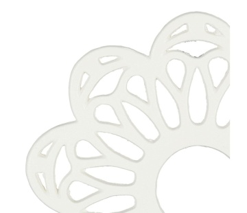 Suport din fontă alb pentru vase fierbinți „Rhodonea”, model floral, Ø20 cm - Img 2
